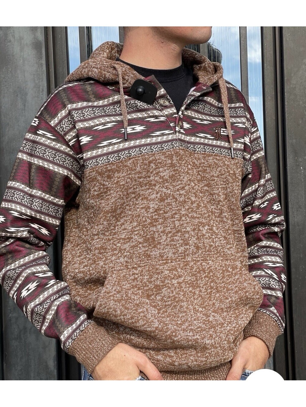Hooey Men’s Nomad Jimmy Hoody Size Medium Western Aztec